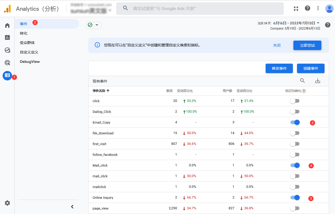 Google Analytics绑定与转化跟踪设置